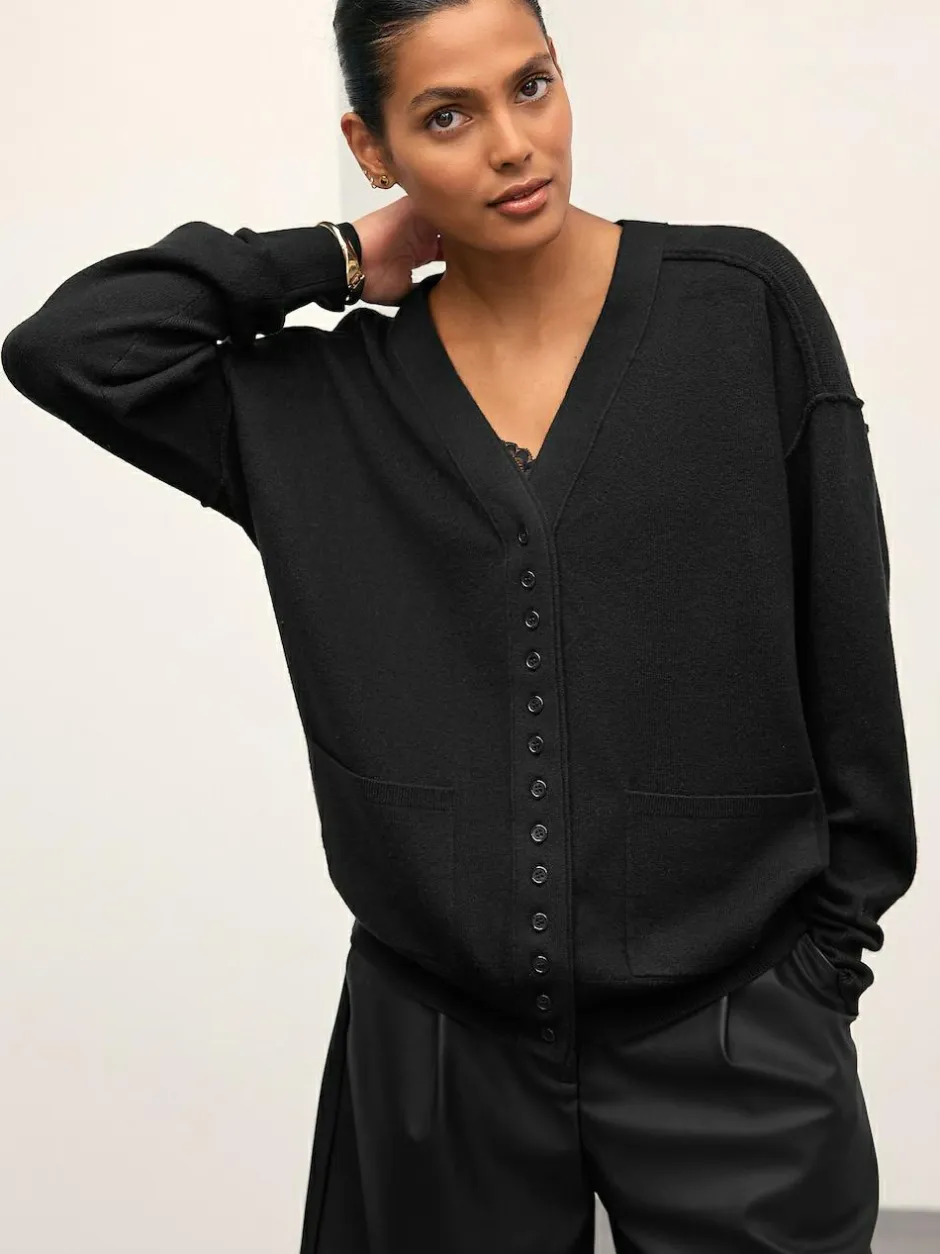 Next Black Supersoft V-Neck Cardigan With Pockets Best
