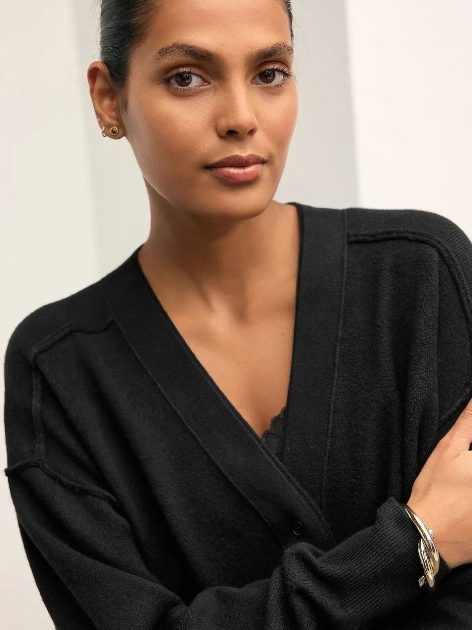 Next Black Supersoft V-Neck Cardigan With Pockets Best