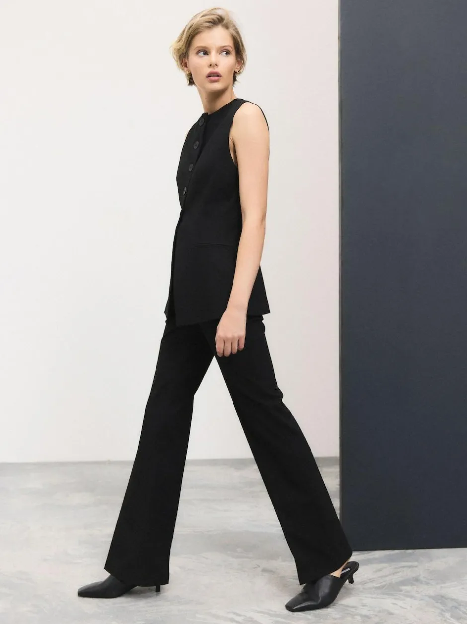 Next Tailored Bootcut Trousers With Wool Black