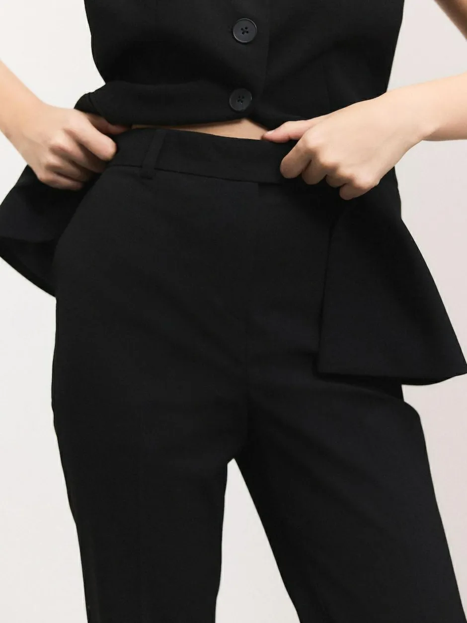 Next Tailored Bootcut Trousers With Wool Black