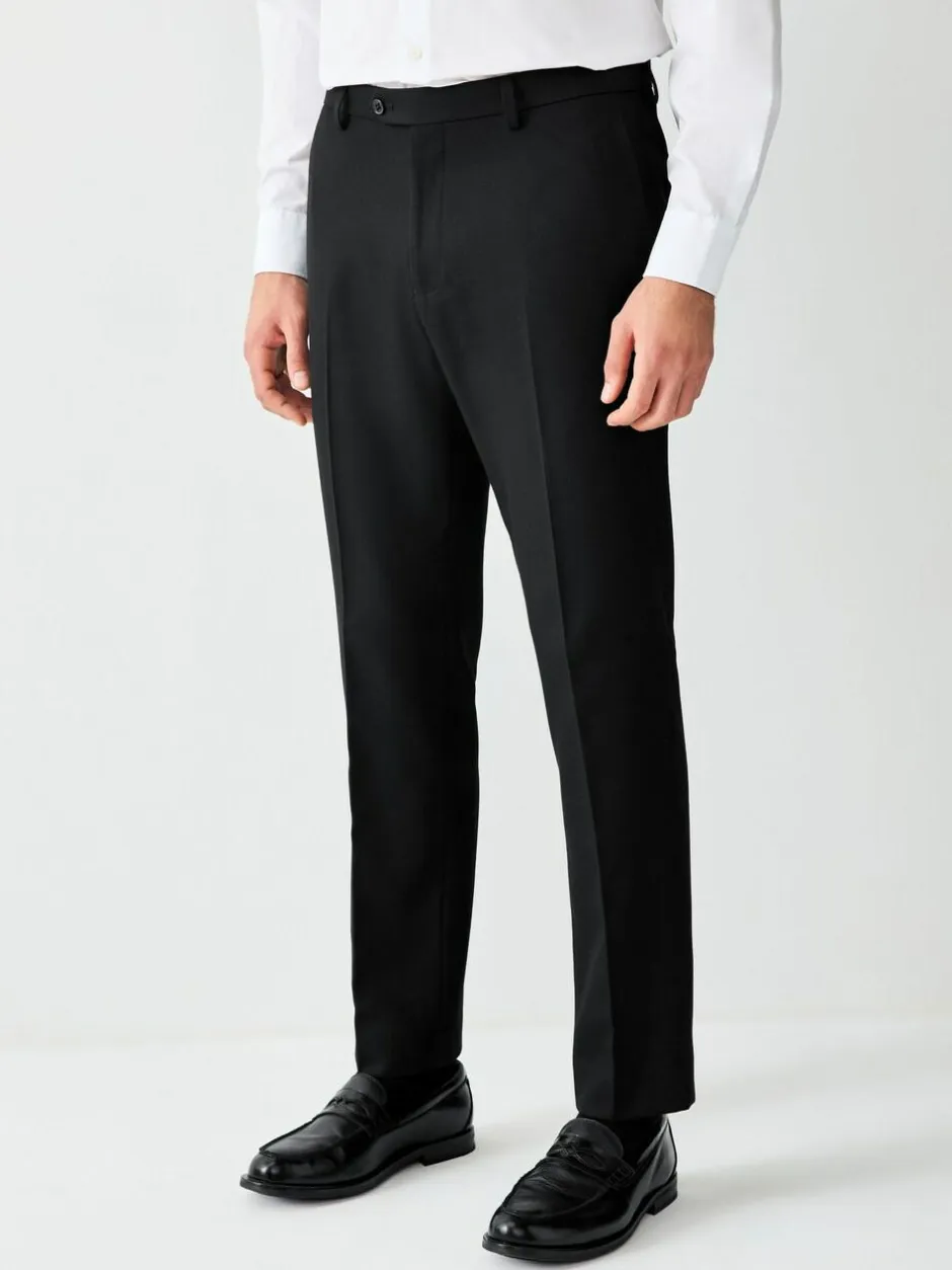Next Tailored Fit Textured Suit Trousers Black Discount