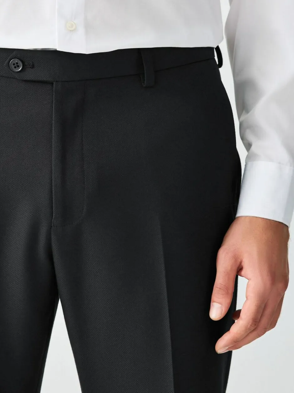 Next Tailored Fit Textured Suit Trousers Black Discount