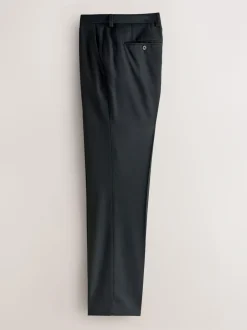 Next Tailored Fit Textured Suit Trousers Black Discount