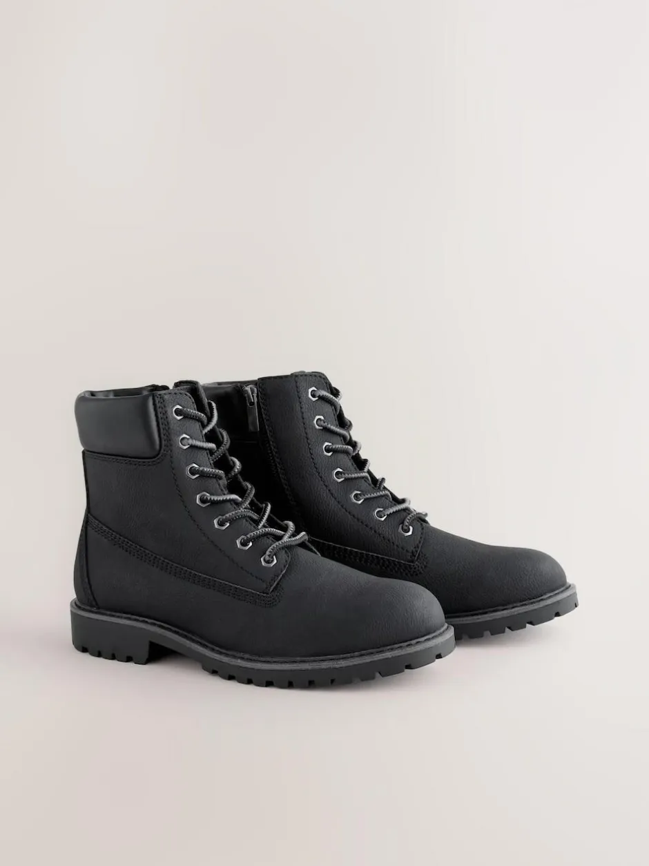 Next Black Tall Zip-Up Boots Hot