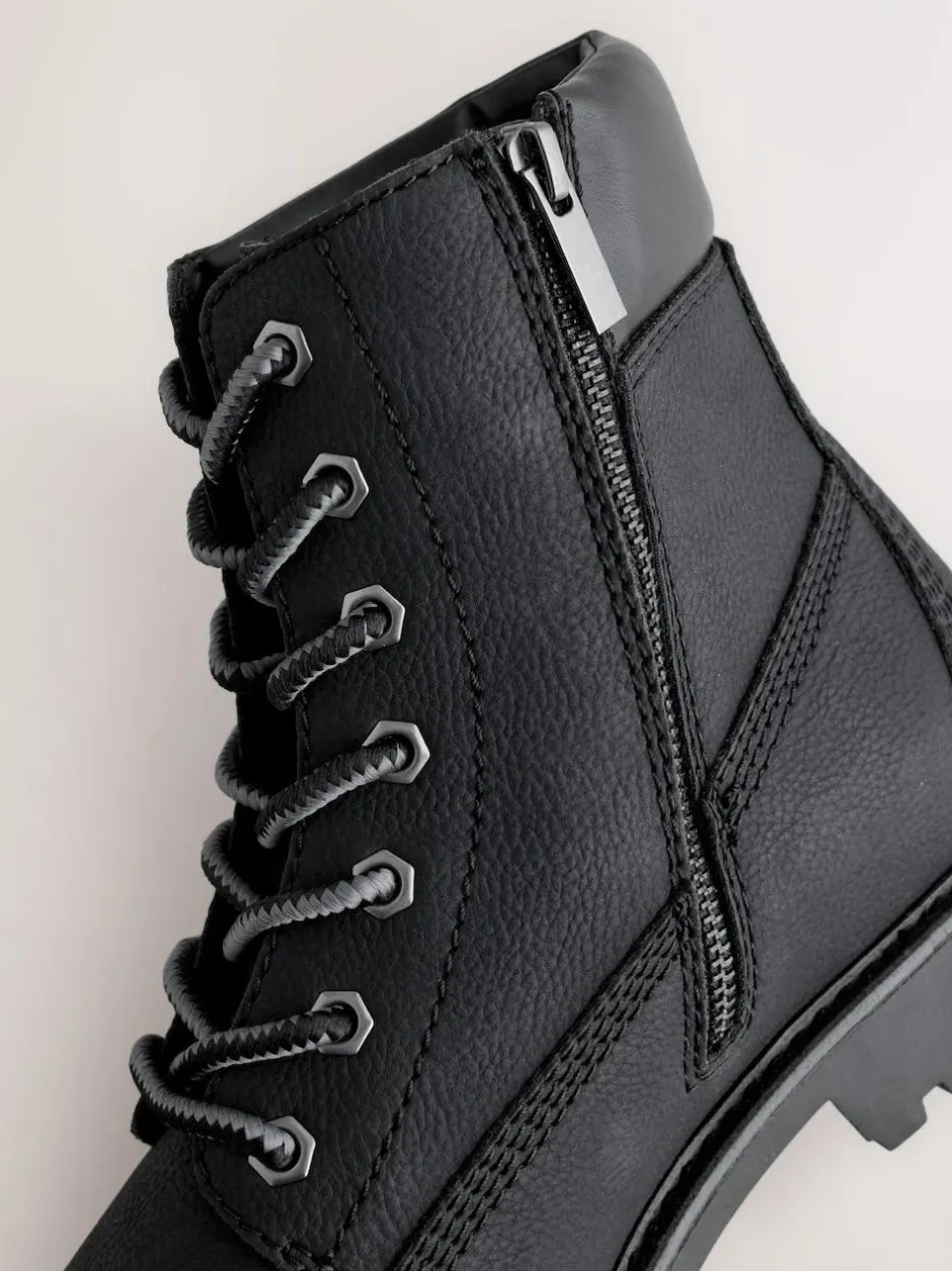 Next Black Tall Zip-Up Boots Hot