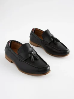 Next Standard Fit (F) Smart Loafers Black Tassel Sale