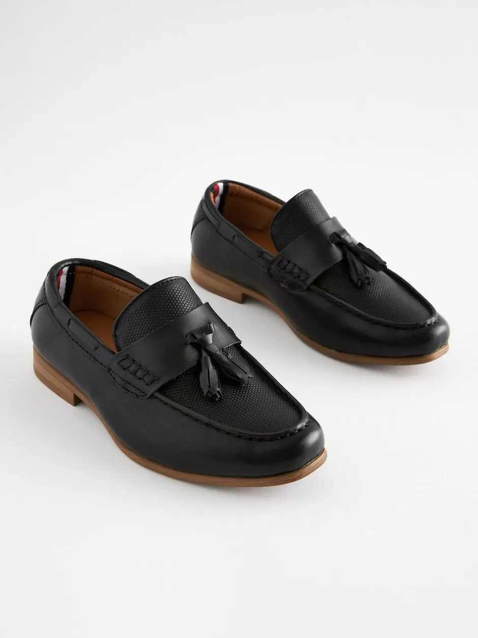 Next Standard Fit (F) Smart Loafers Black Tassel Sale