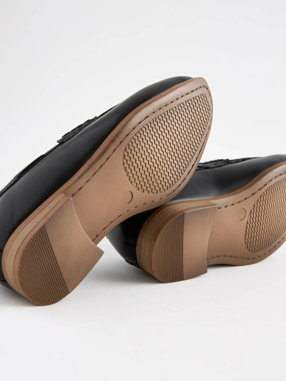 Next Standard Fit (F) Smart Loafers Black Tassel Sale