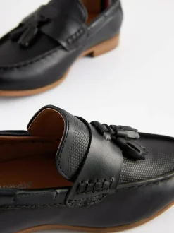 Next Standard Fit (F) Smart Loafers Black Tassel Sale