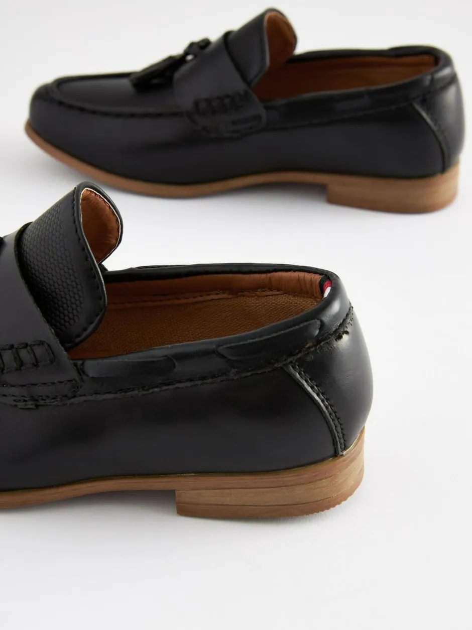 Next Standard Fit (F) Smart Loafers Black Tassel Sale