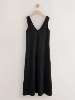 Next Textured Jersey Slip Dress Black Clearance