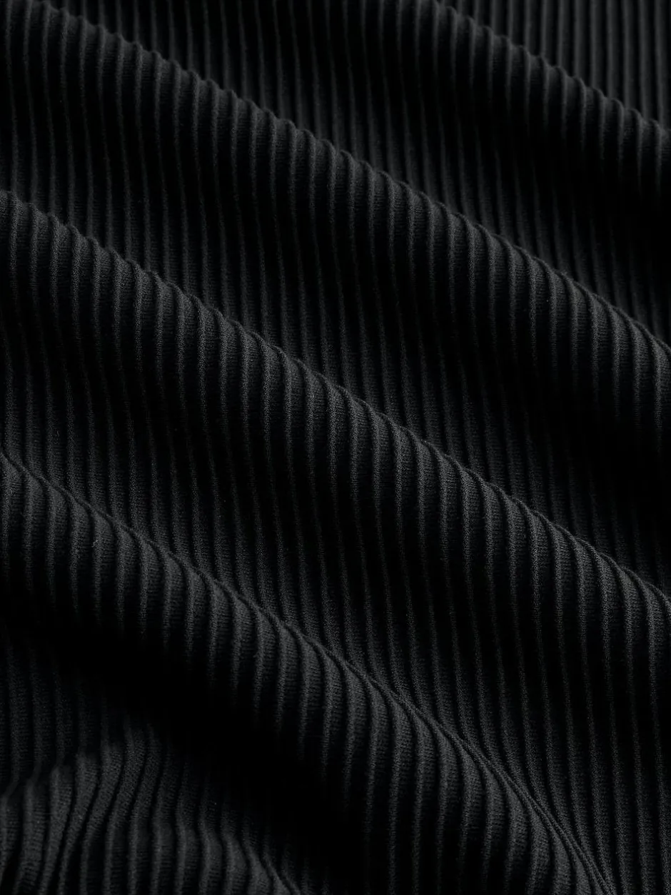 Next Textured Smart Zip Neck Polo Shirt Black Online