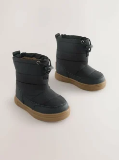 Next Black Thermal Thinsulate™ Lined Quilted Water Resistant Boots New