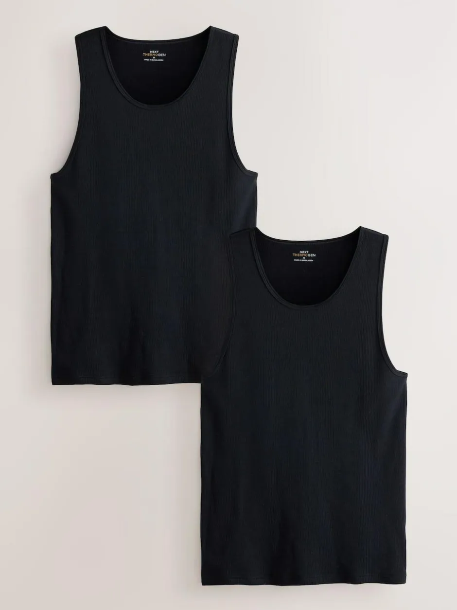 Next Thermogen Vests 2 Pack Black Outlet