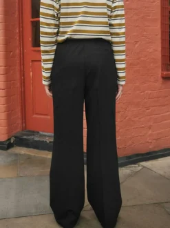 Next Black Tie Waist Wide Leg Trousers Discount