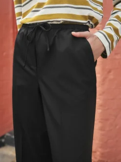Next Black Tie Waist Wide Leg Trousers Discount