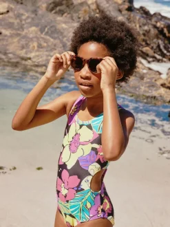 Next Cutout Swimsuit (3-16yrs) Black Tropical Sale