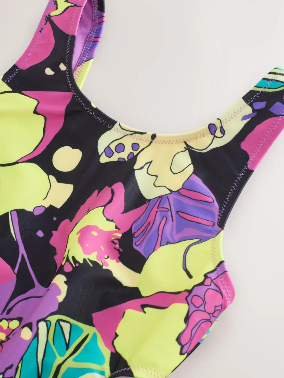 Next Cutout Swimsuit (3-16yrs) Black Tropical Sale