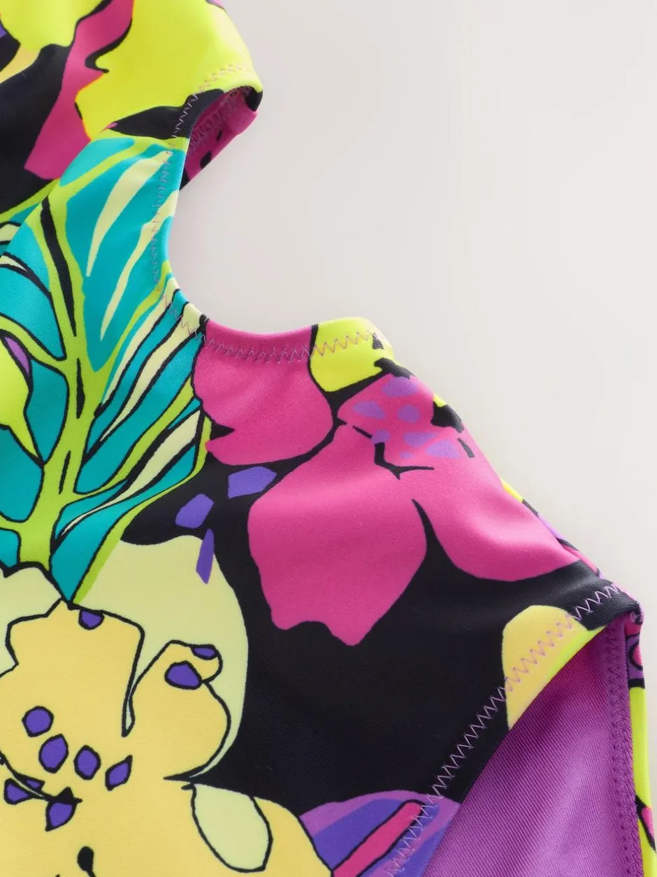 Next Cutout Swimsuit (3-16yrs) Black Tropical Sale