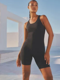Next Tummy Control Unitard Swimsuit Black New