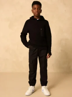 Next Black Utility Knitted Hoodie (3-16yrs) Best