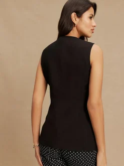 Next Black V-Neck Waistcoat with Button Detail Best