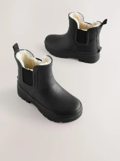 Next Warm Lined Ankle Wellies Black Best
