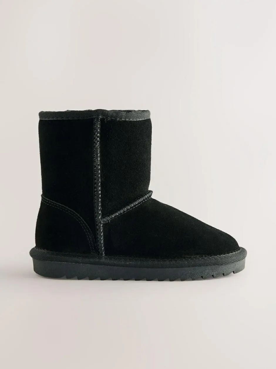 Next Water Repellent Suede Pull On Boots Black Clearance