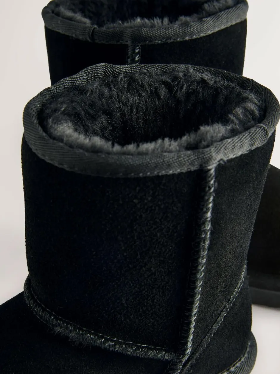 Next Water Repellent Suede Pull On Boots Black Clearance