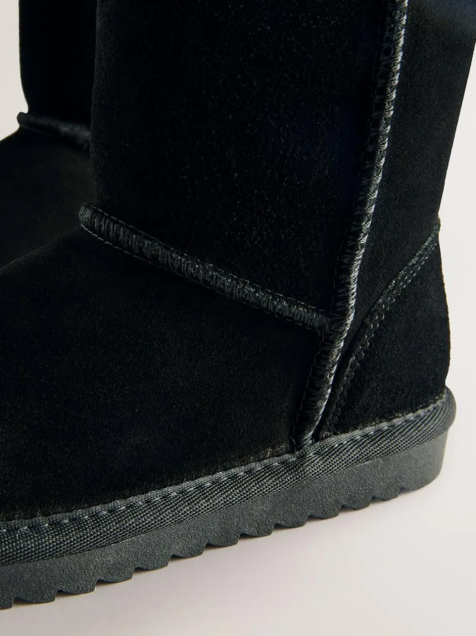 Next Water Repellent Suede Pull On Boots Black Clearance