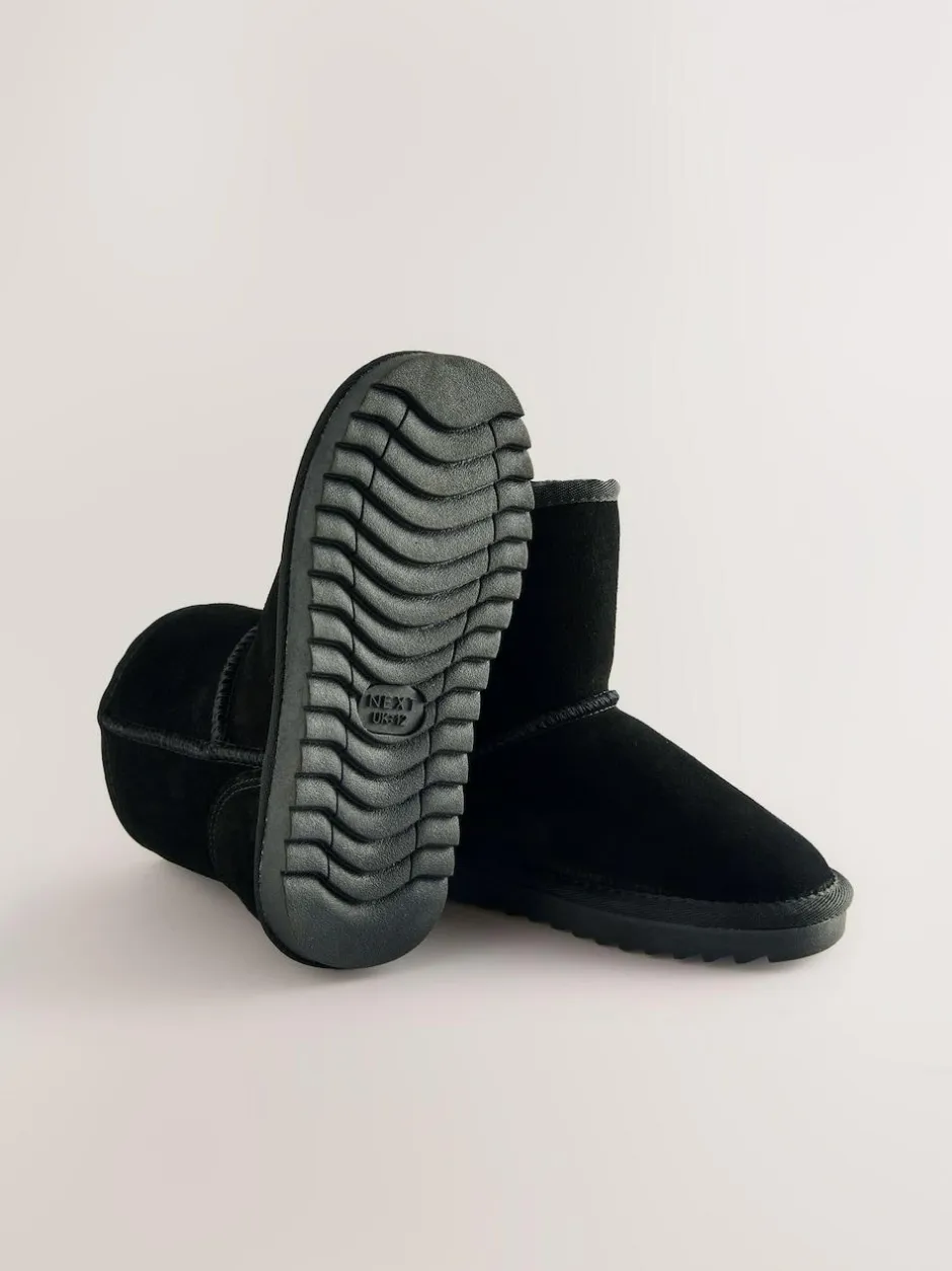 Next Water Repellent Suede Pull On Boots Black Clearance