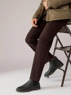 Next Waxy Leather Chelsea Boots Black Best