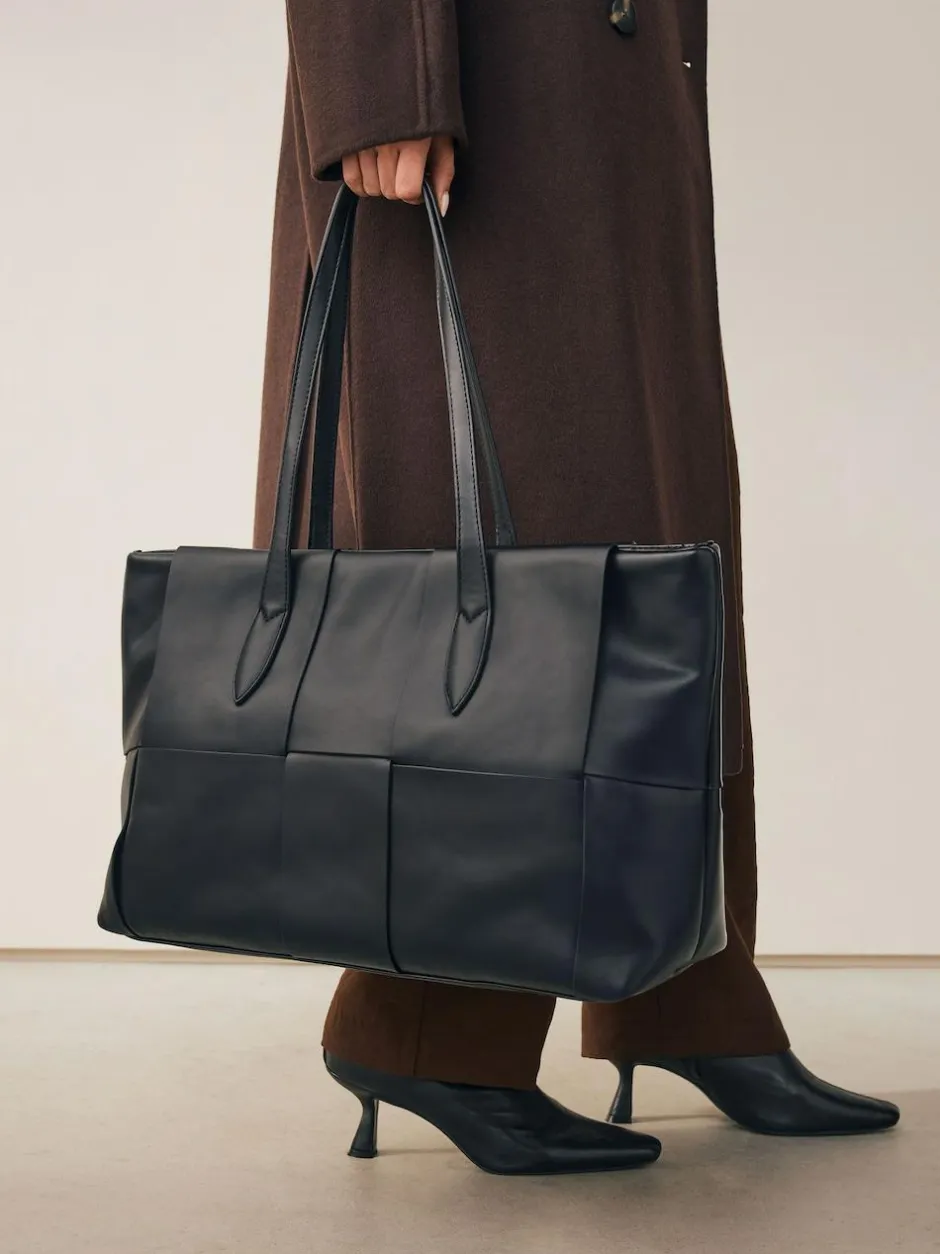 Next Black Weave Shoulder Bag Outlet