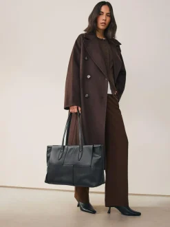 Next Black Weave Shoulder Bag Outlet