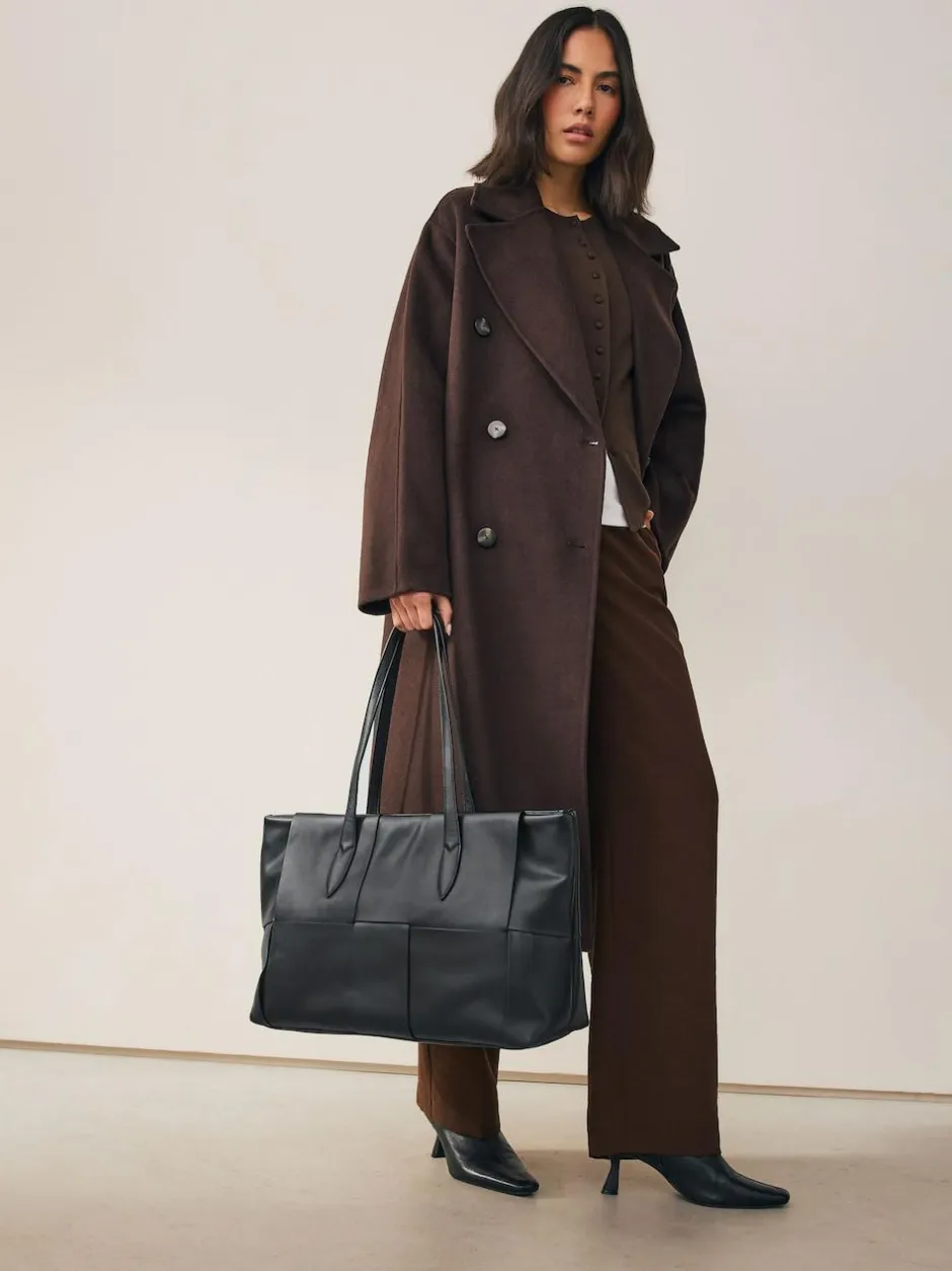 Next Black Weave Shoulder Bag Outlet