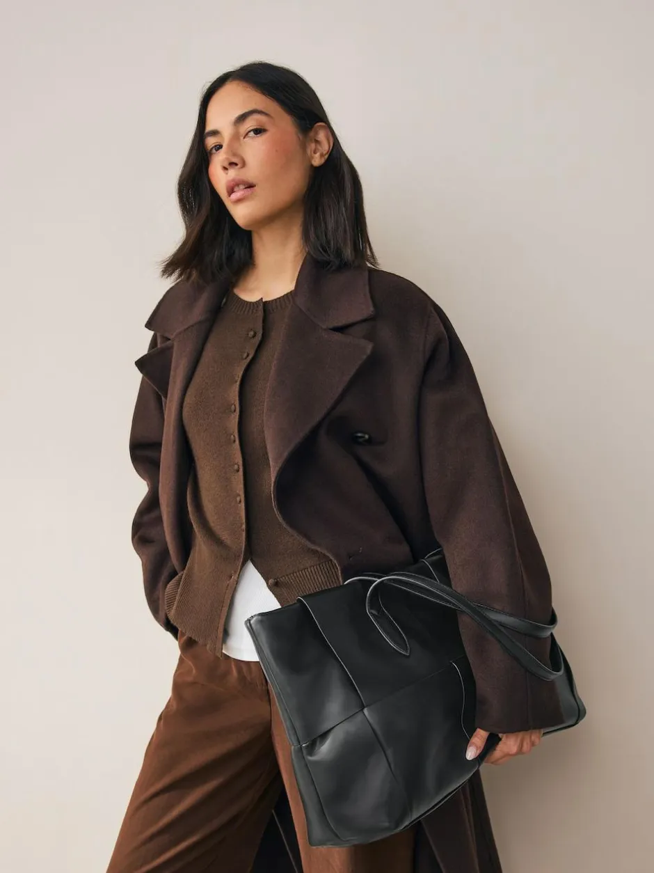 Next Black Weave Shoulder Bag Outlet