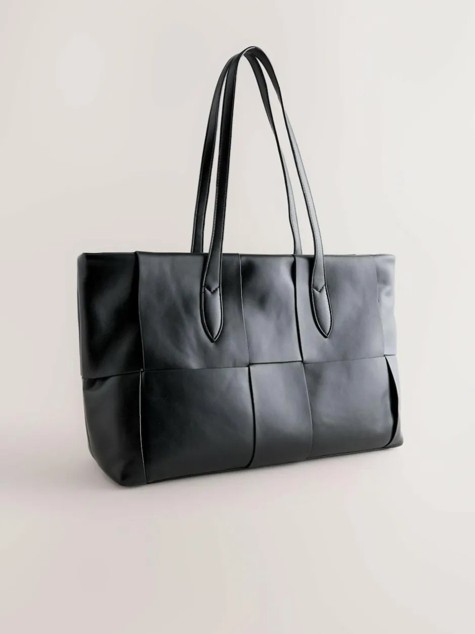 Next Black Weave Shoulder Bag Outlet