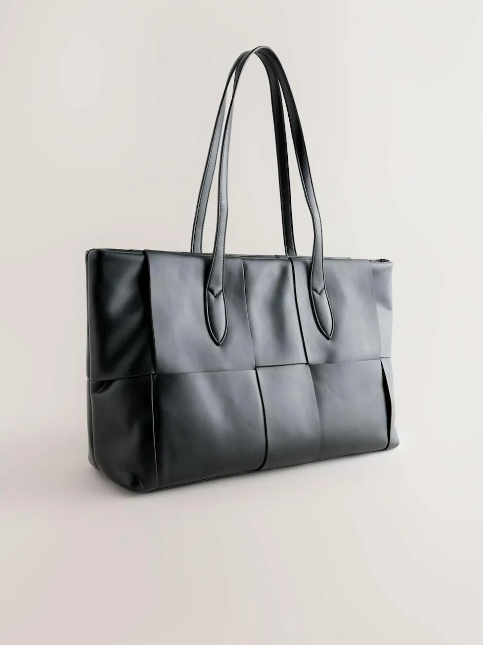 Next Black Weave Shoulder Bag Outlet