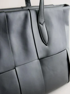 Next Black Weave Shoulder Bag Outlet