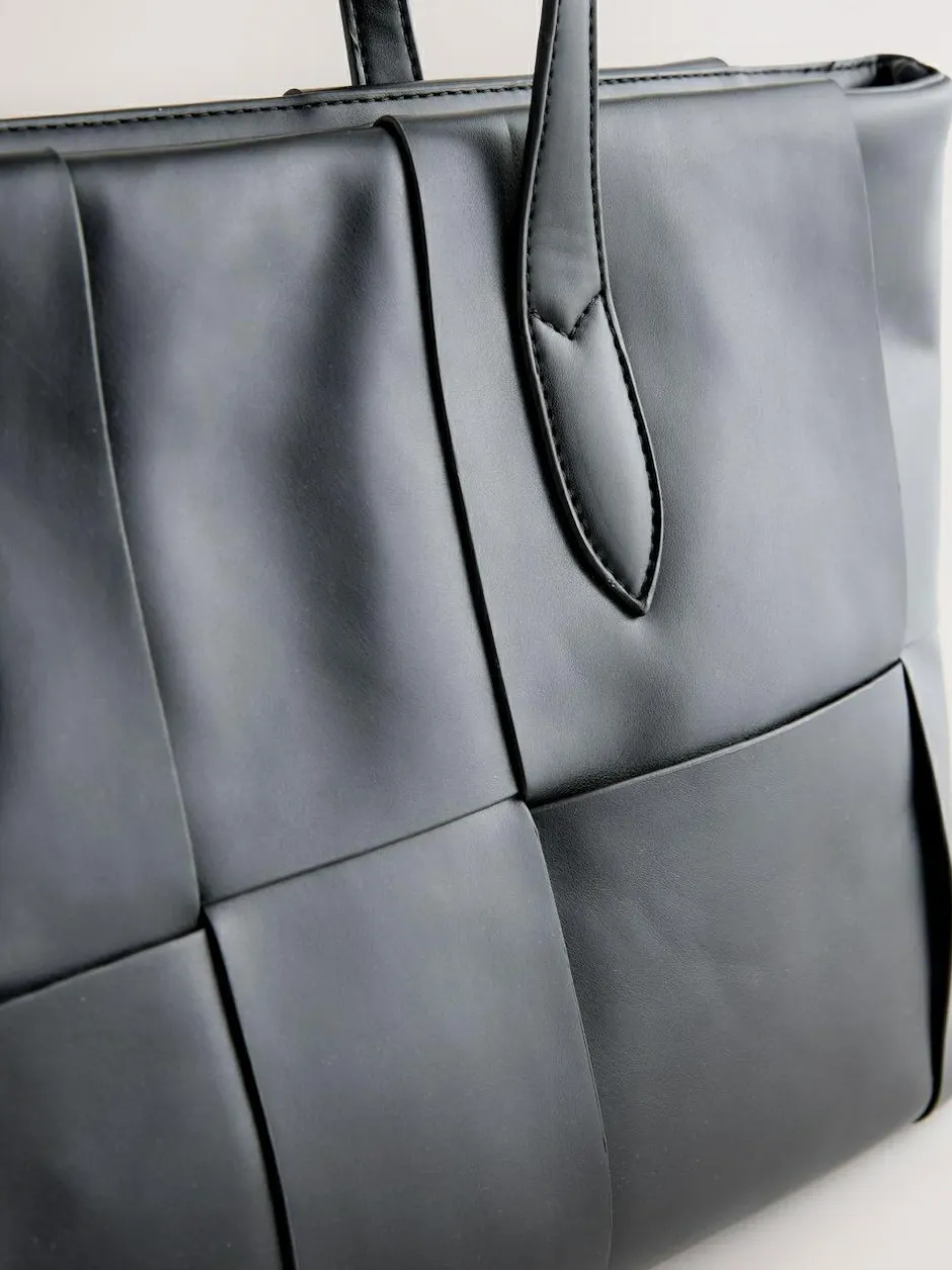 Next Black Weave Shoulder Bag Outlet
