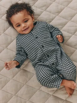 Next Baby Romper (0mths-2yrs) Black White Check Discount