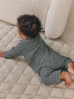 Next Baby Romper (0mths-2yrs) Black White Check Discount