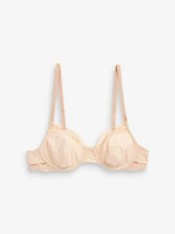 Next Black/ White/Pastel Rose Nude Non Pad Balcony Cotton Blend Ultimate Comfort Bras 3 Pack Hot