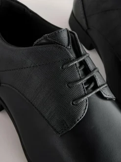 Next Wide Fit Derby Lace-Up Shoes Black Best