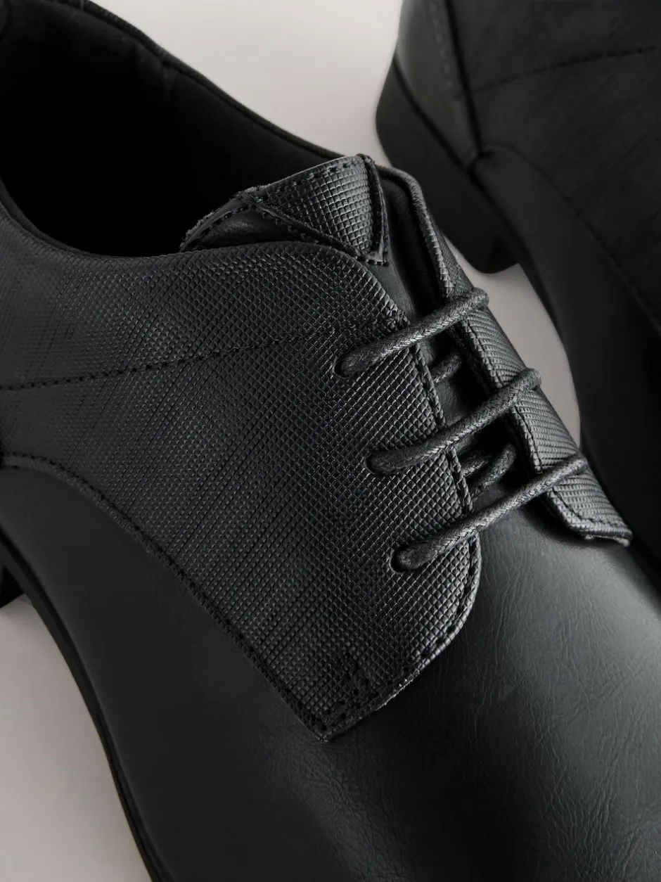 Next Wide Fit Derby Lace-Up Shoes Black Best