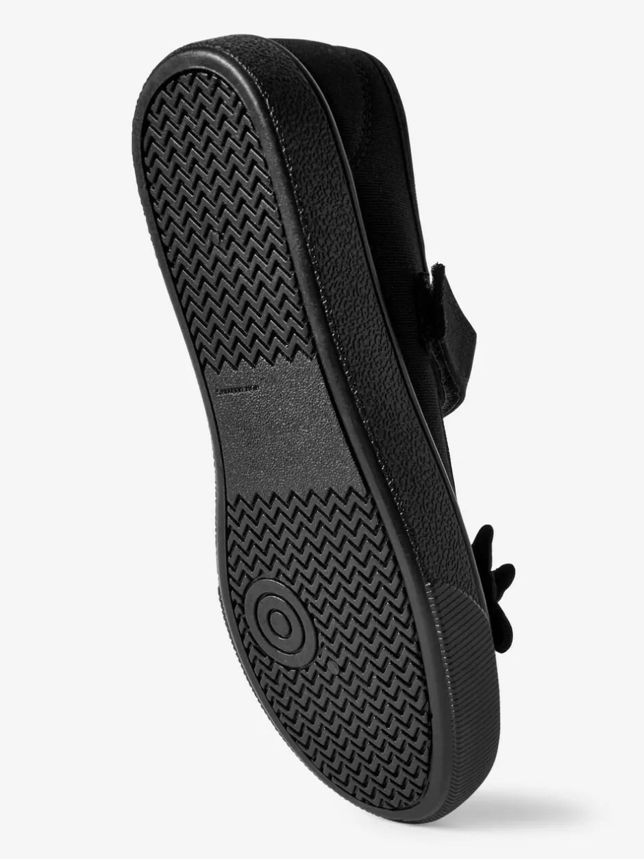 Next Black Wide Fit (G) Butterfly Embroidered School Plimsoll Shoes Outlet