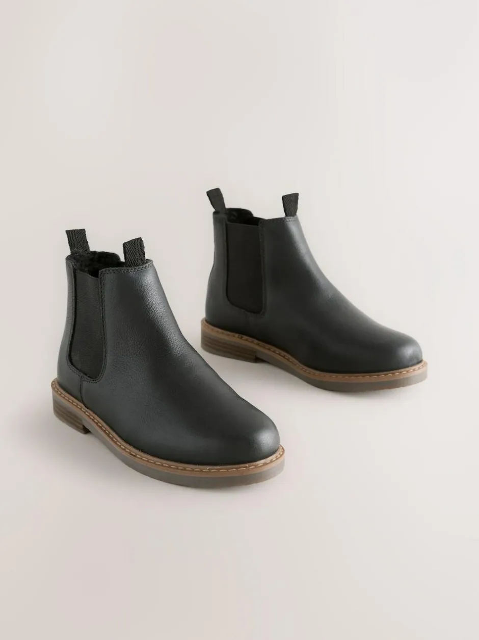 Next Wide Fit (G) Leather Chelsea Boots Black Best