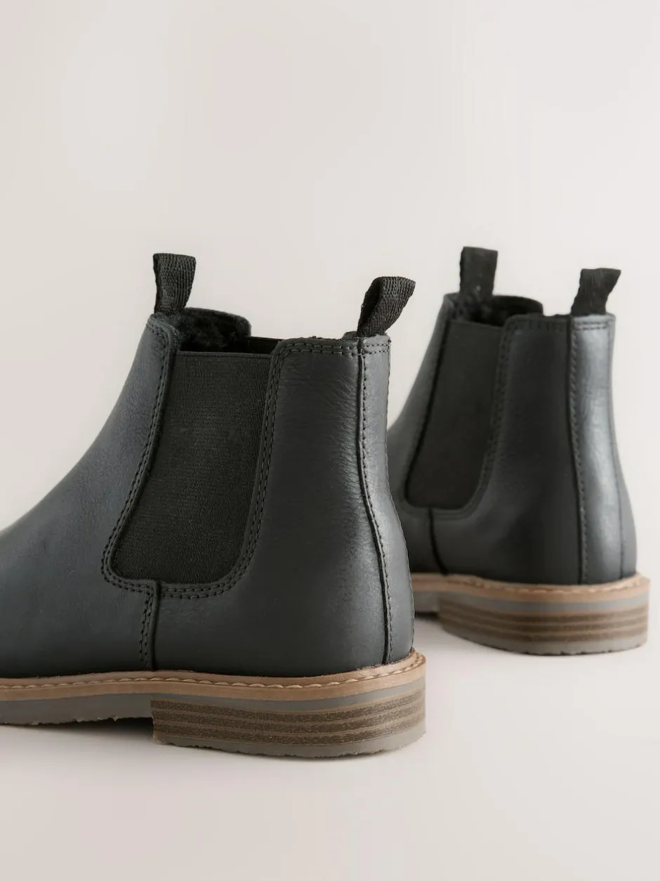Next Wide Fit (G) Leather Chelsea Boots Black Best