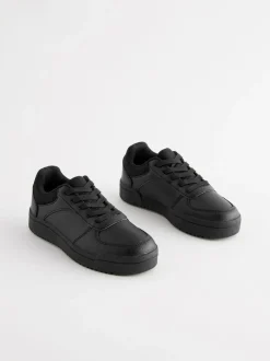 Next Black Wide Fit (G) School Lace-Up Shoes