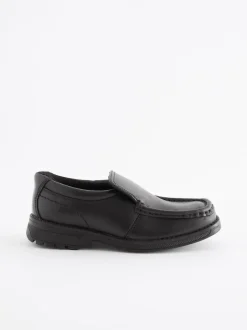 Next Black Wide Fit (G) School Leather Loafer Shoes Online